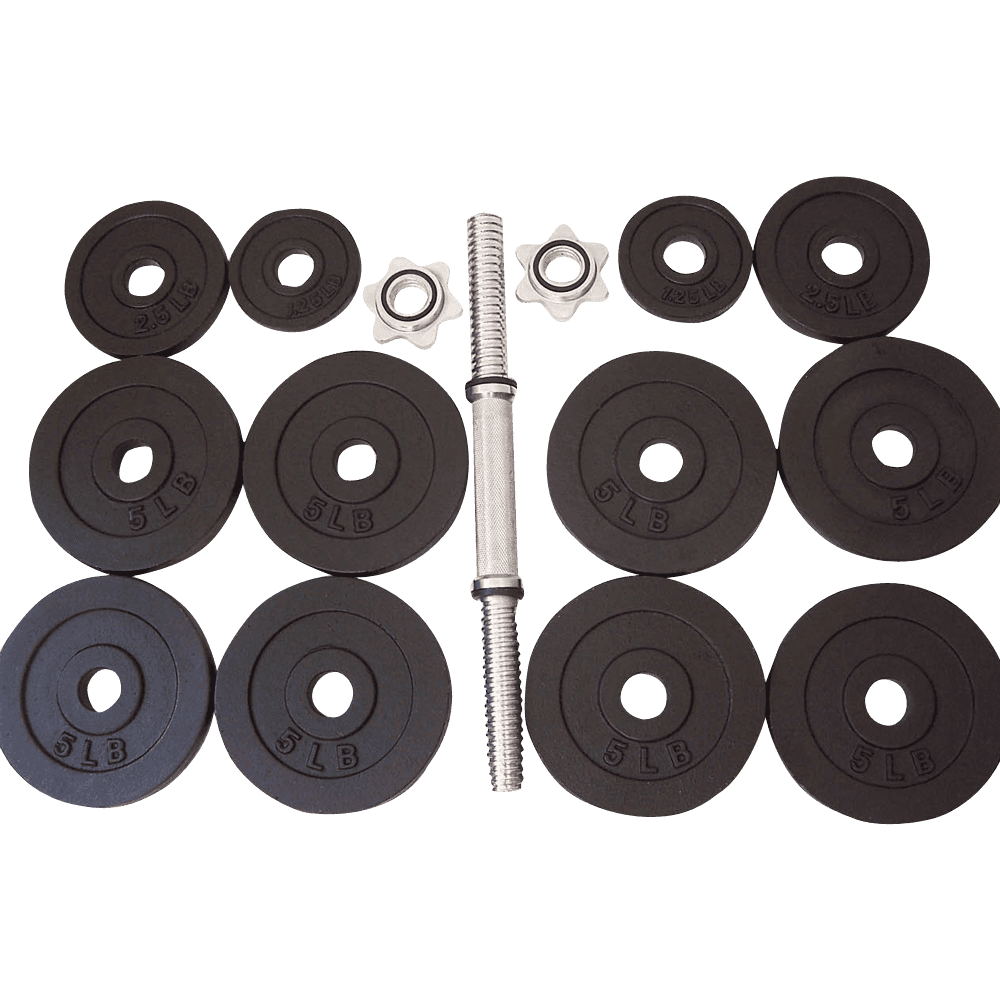 One Pair of Adjustable Dumbbells Cast Iron Total 105 Lbs